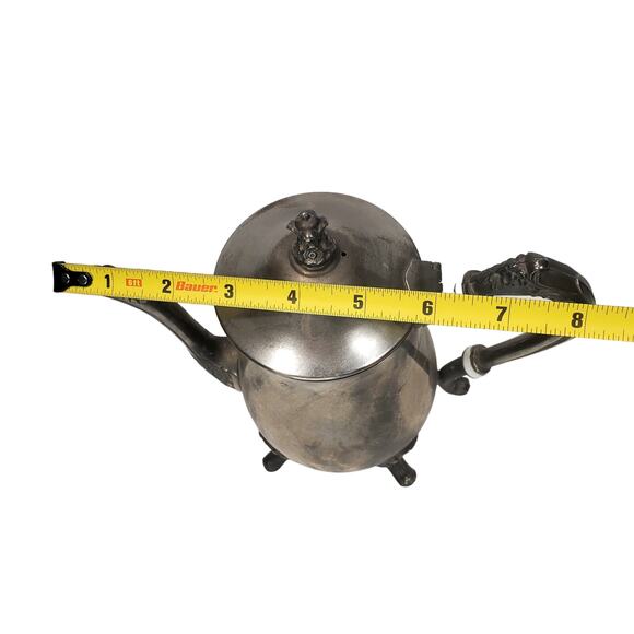 Antique Silver Plated Footed Teapot 2 Sizes Tableware Decorative 9" Tall - Picture 14 of 16